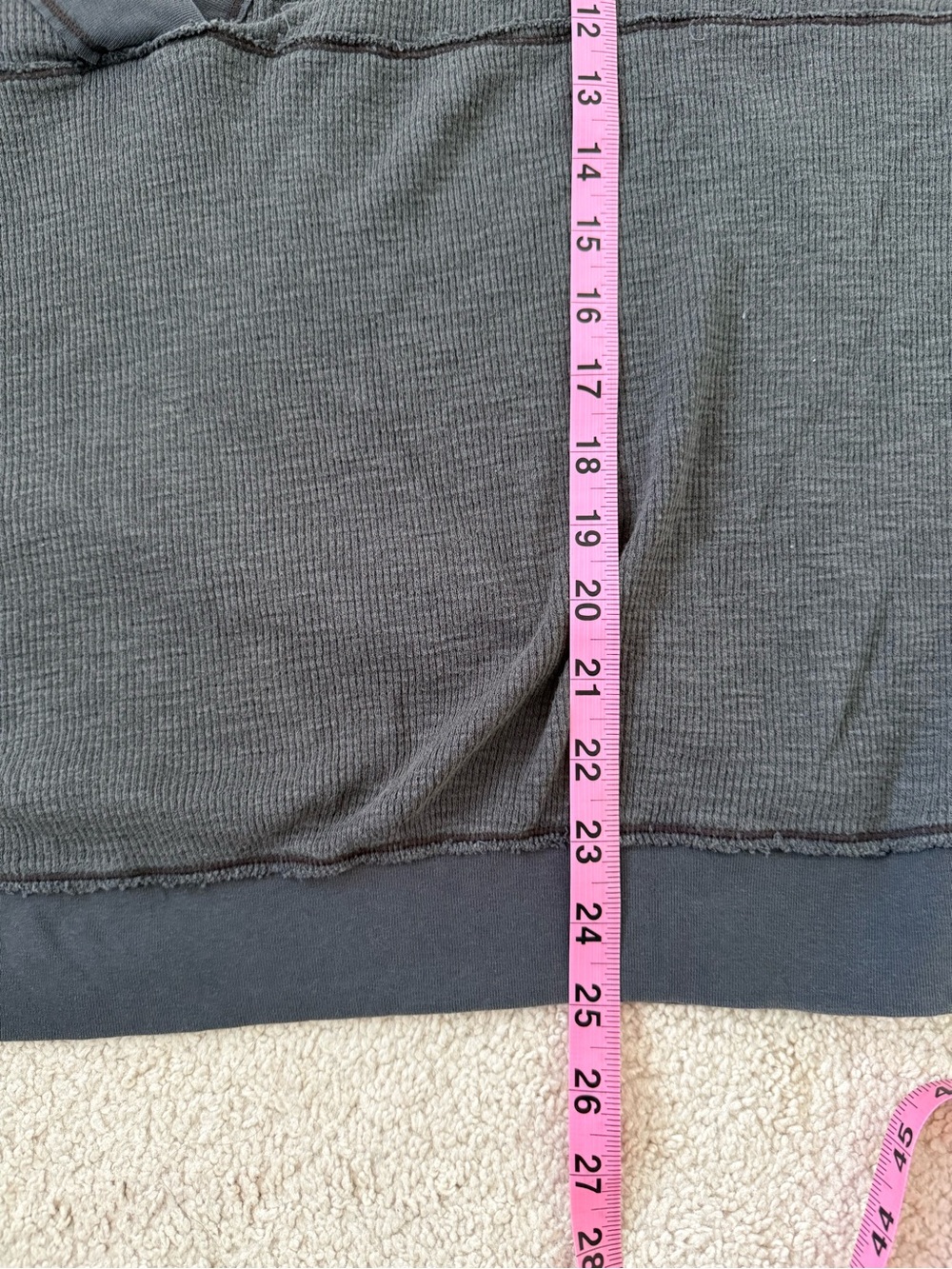 Free People Charcoal Gray Waffle-Knit Top - Picture 10 of 12